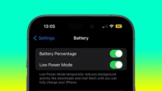 فعال سازی حالت Low Power Mode