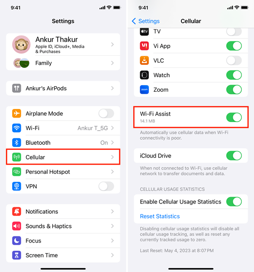 ویژگی Wi-Fi Assist سیستم آیفون و آی پد را خاموش کنید