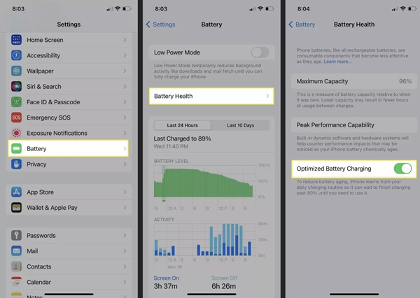 مدیریت باتری در iOS